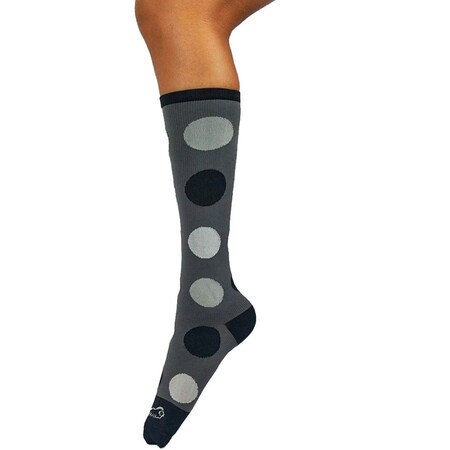 Polkadot Compression Socks,Black/White, PR